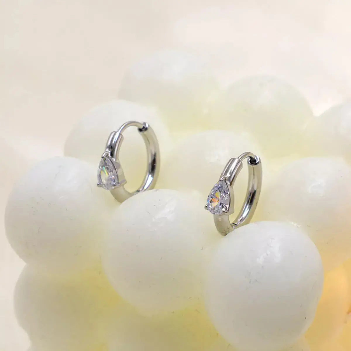 Stainless Steel Zircon Hoop Earrings Simply Love