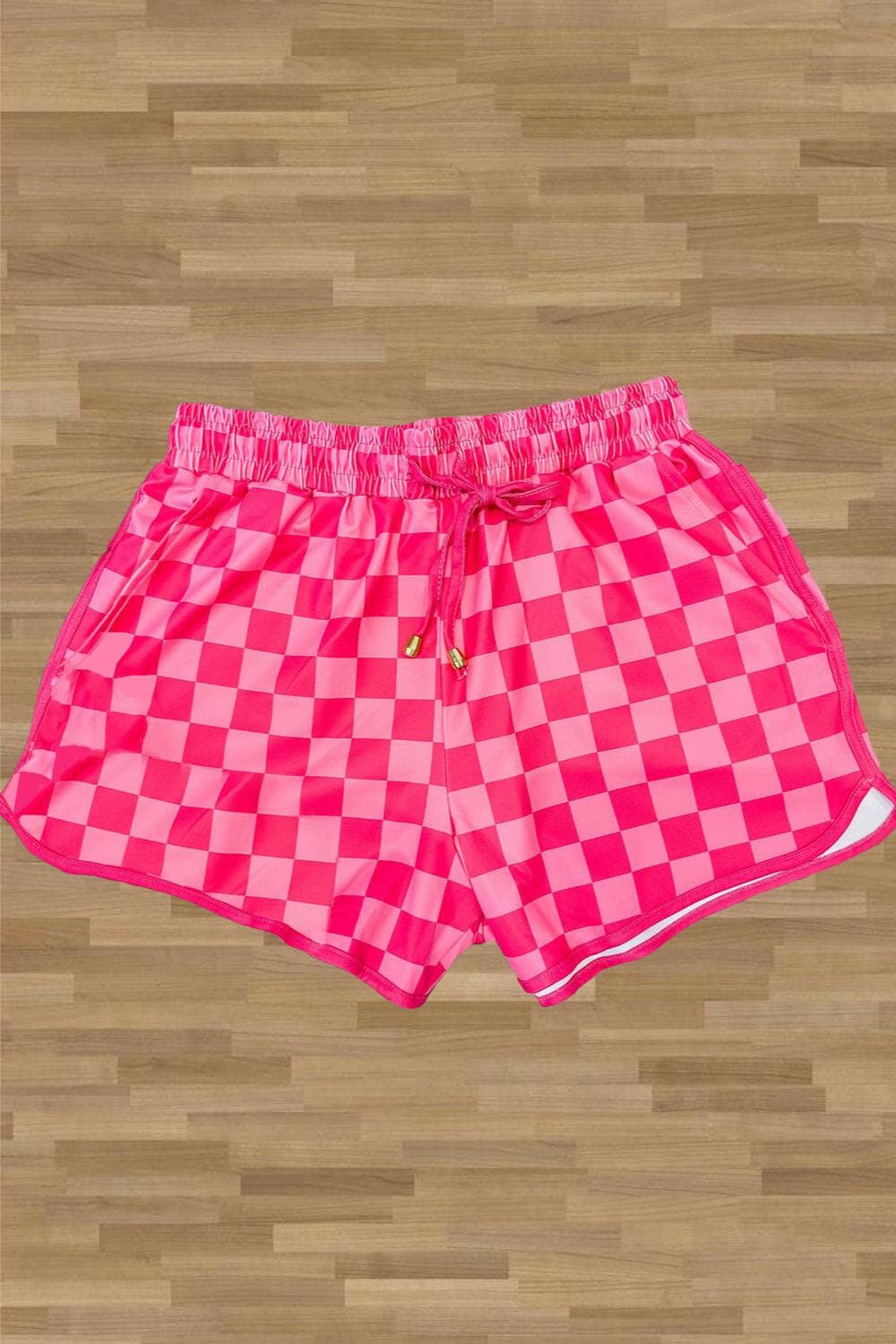 Drawstring Checkered Shorts with Pockets.