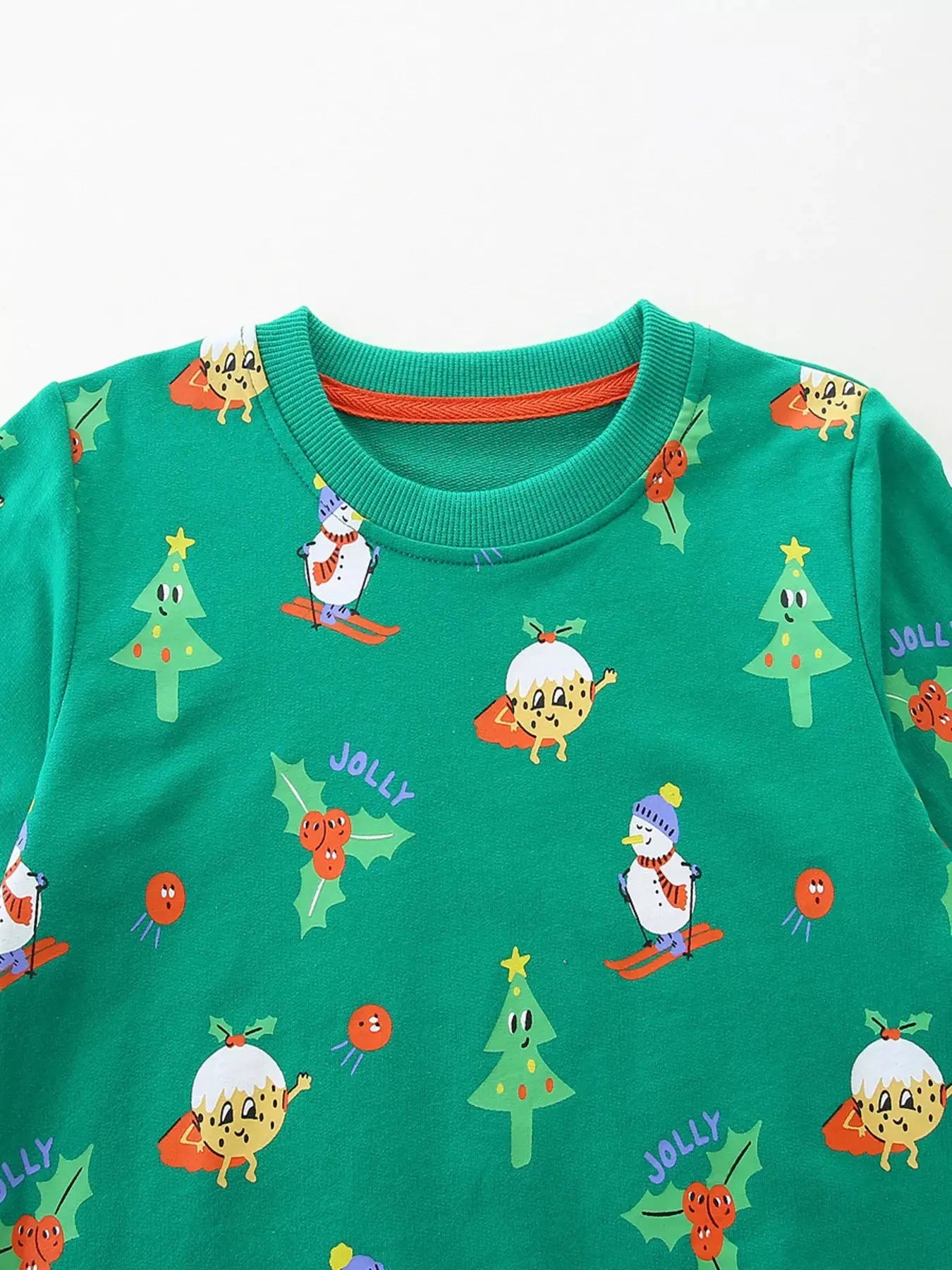 Children's Christmas Print Round Neck Sweatshirt Simply Love