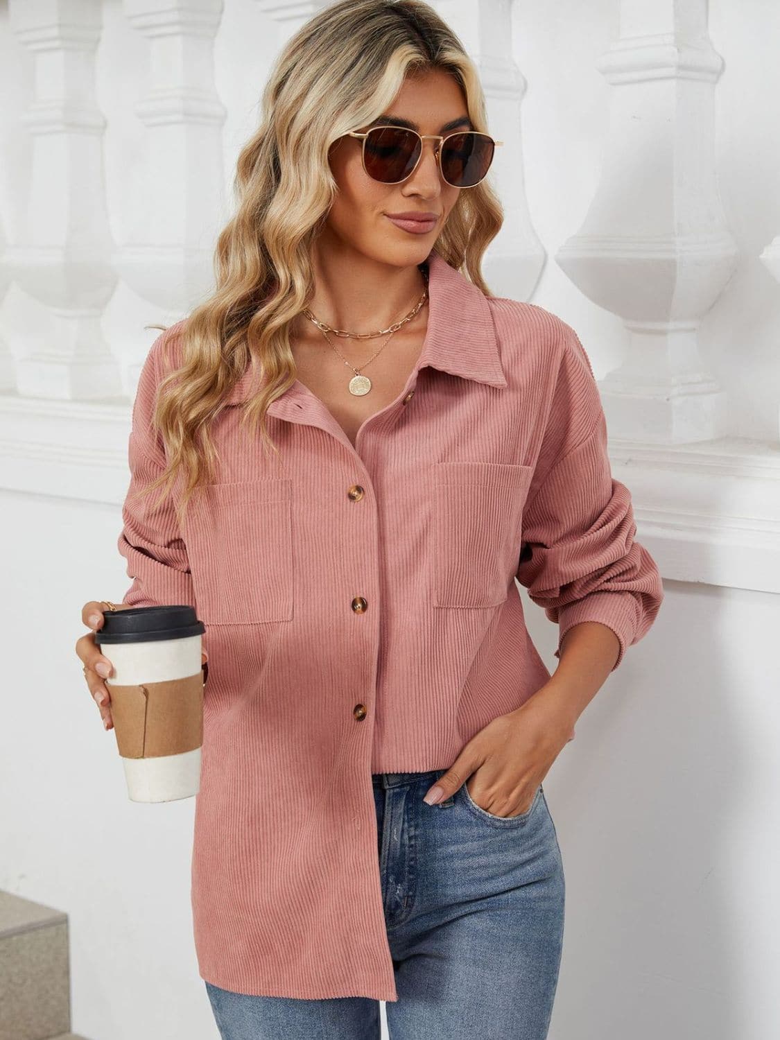 Chic Long Sleeve Buttoned Jacket