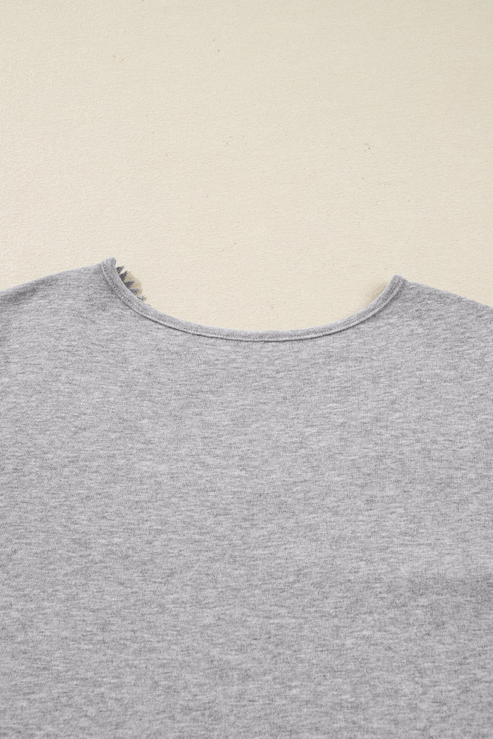 Gray Hollowed Lace Ribbed Knit Patchwork Long Sleeve Top Dear-Lover Dropshipping