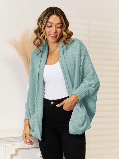 Open Front  Cardigan with Pockets.