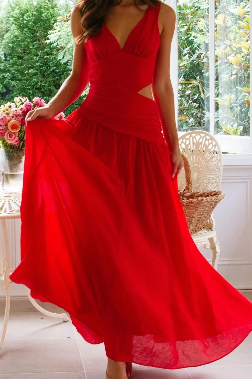 Sunset Whispers Cutout Maxi Dress Coco’s Tee Boutique