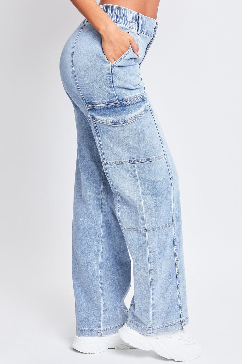 YMI Jeanswear High-Rise Straight Cargo Jeans.