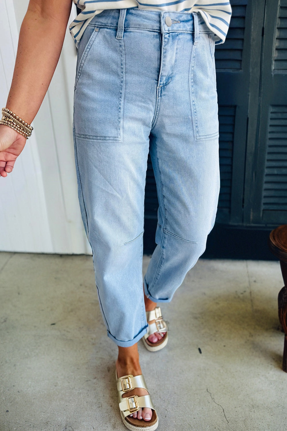 Dear-Lover Dropshipping Beau Blue High Rise Barrel Relaxed Dear-Lover Dropshipping