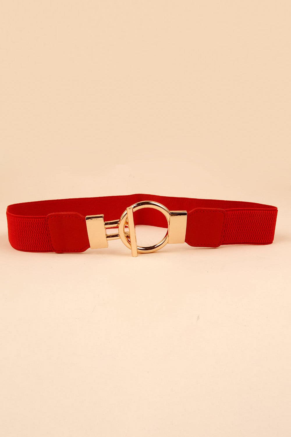 Circle Shape Buckle Zinc Alloy Buckle PU Leather Belt.