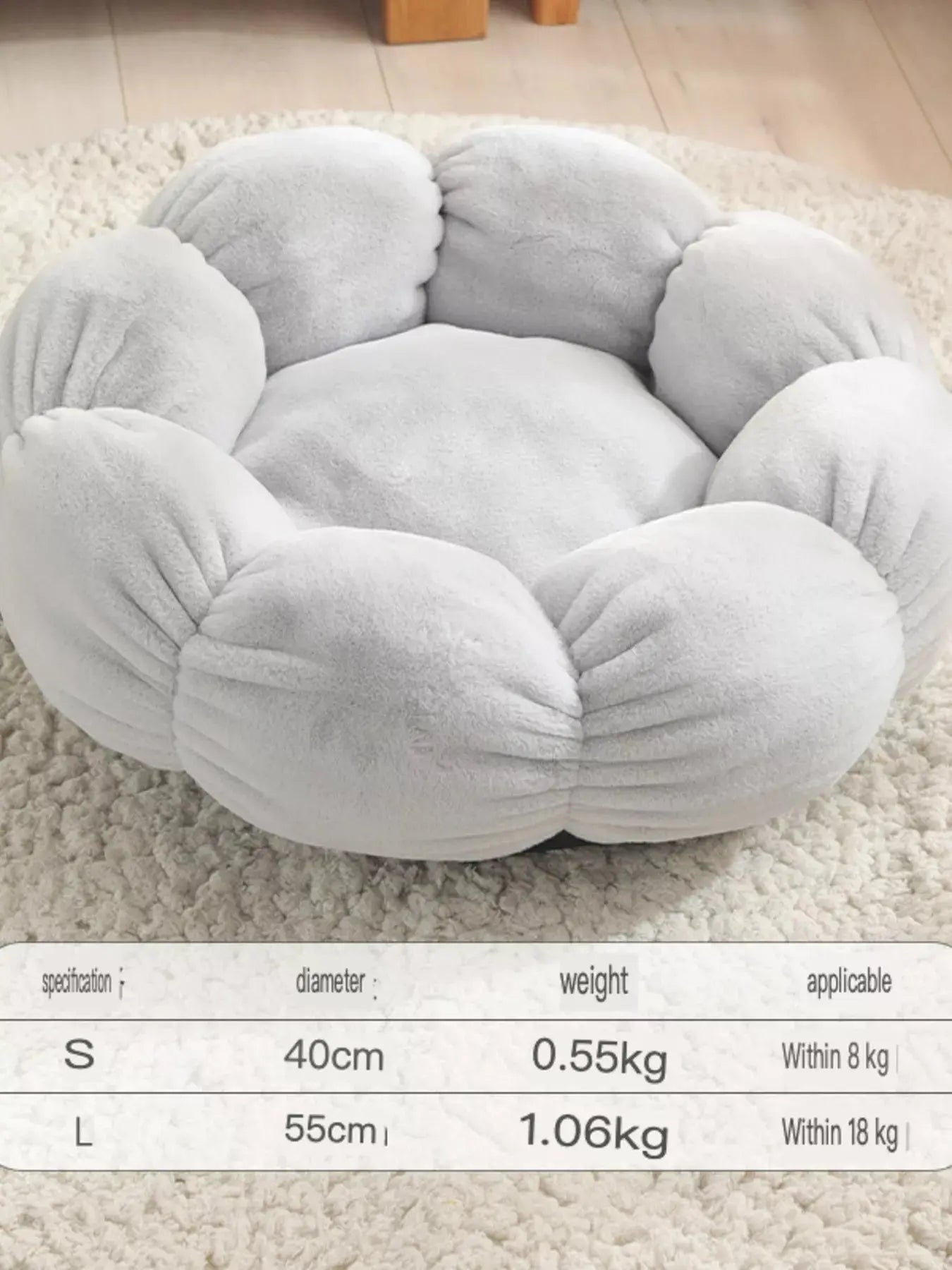 Round Plush Pet Nest with Cloud Pillow Simply Love