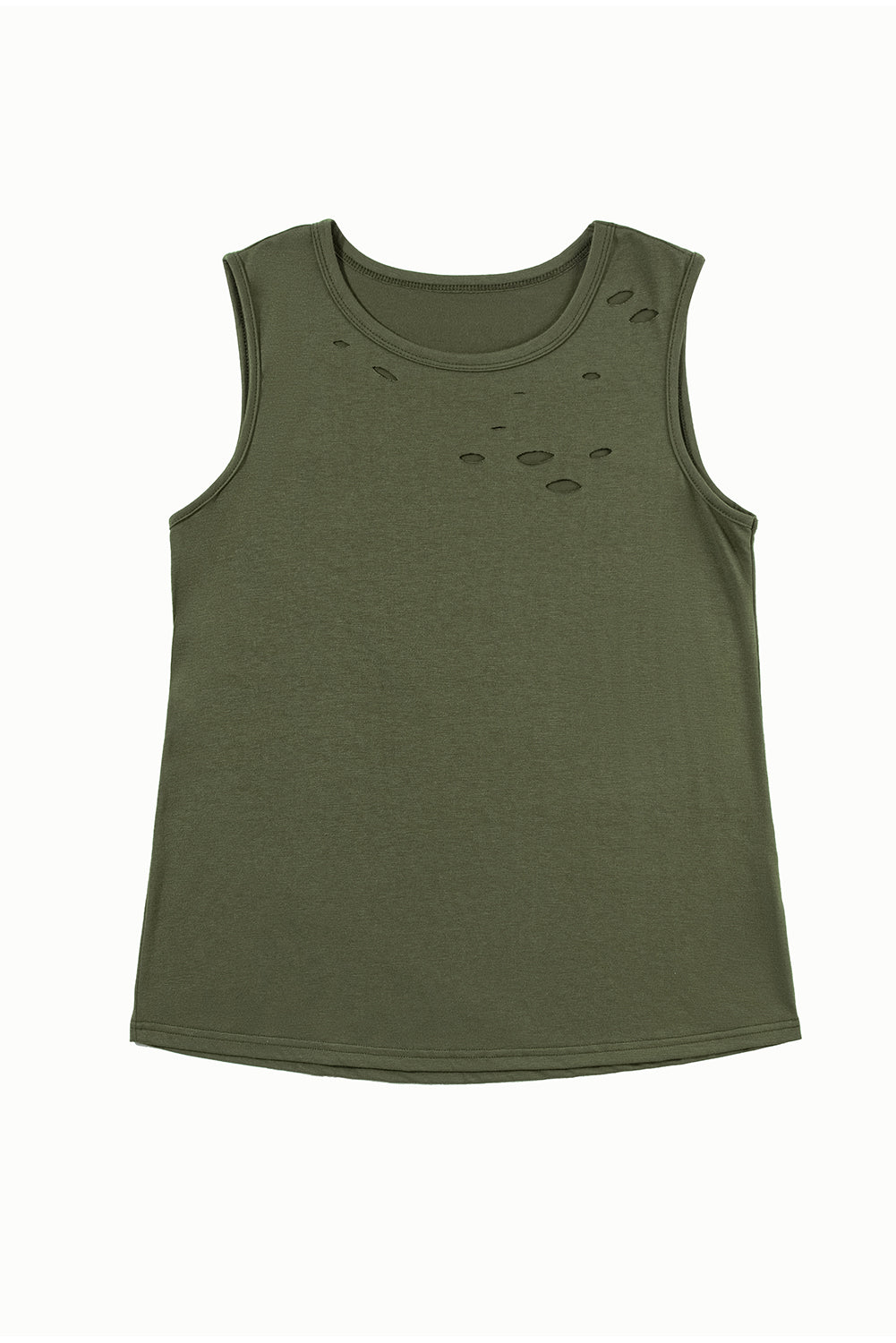 Jungle green distressed tank top