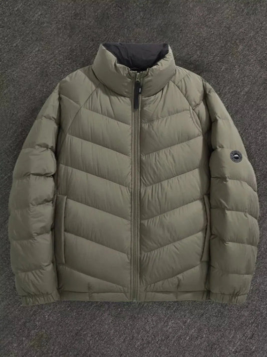 Men's Plus Size Zip Up Stand Collar Down Jacket Simply Love
