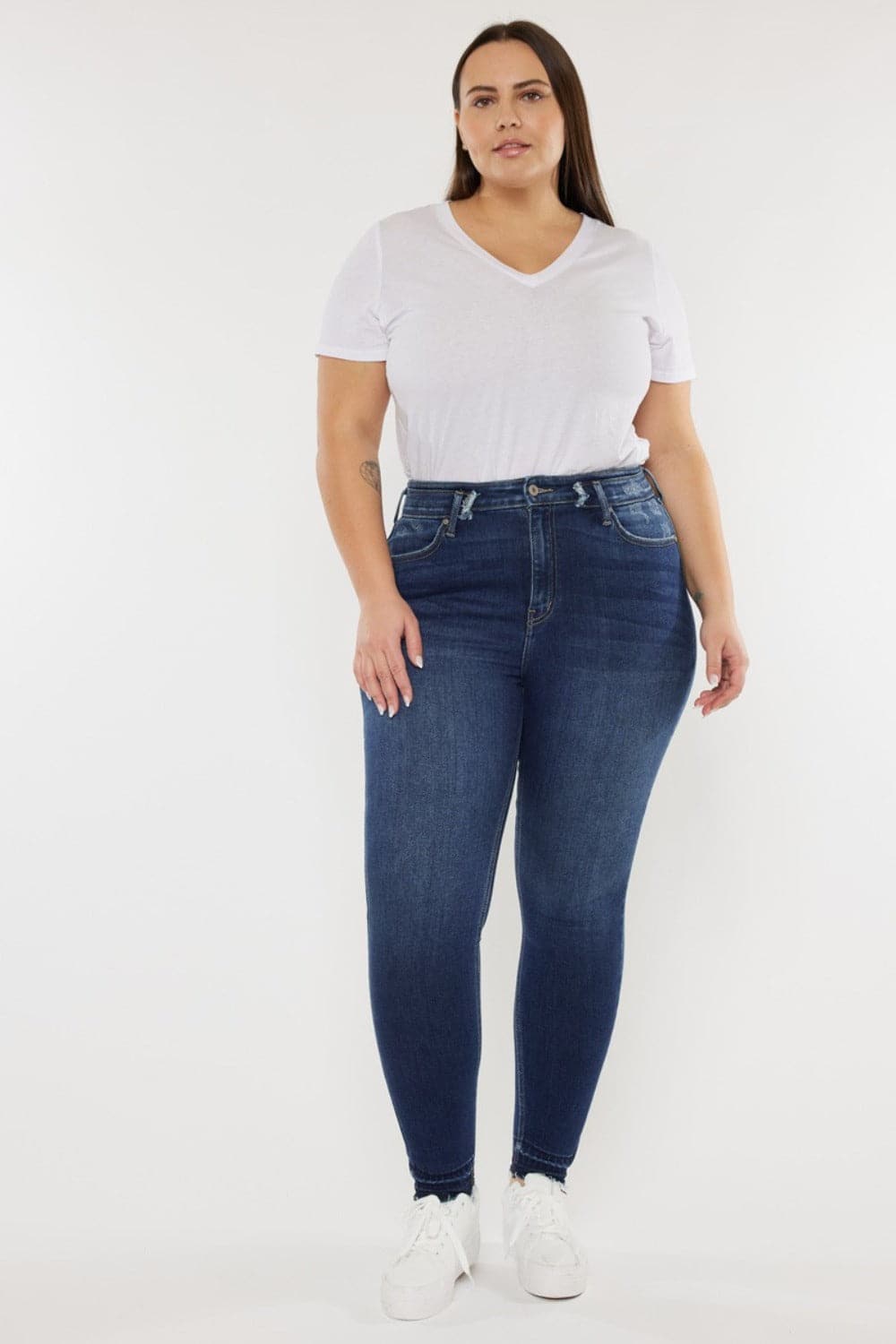 Kancan Full Size High Rise Ankle Skinny Jeans.