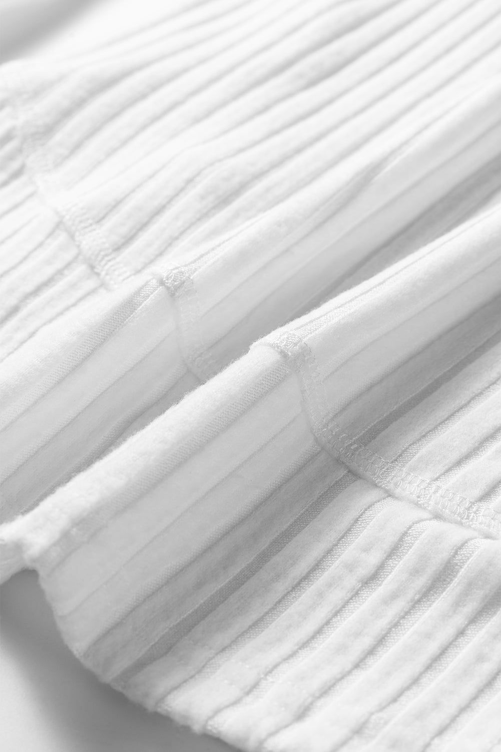 Dear-Lover White Ribbed Knit Women's Casual Top: Everyday Wear, Long Sleeve Dear-Lover Dropshipping