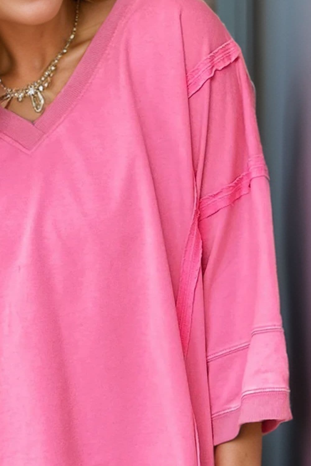 Chic high-low v-neck blouse