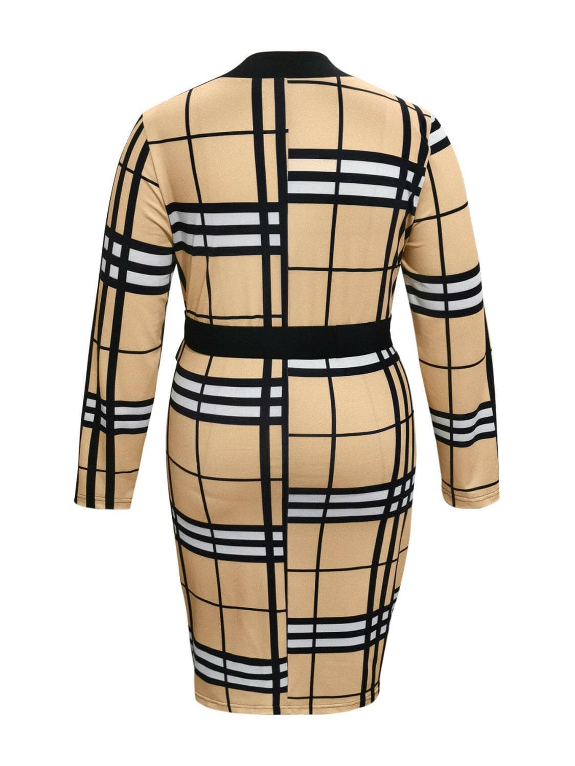 Plus Size Plaid V-Neck Long Sleeve Wrap DressUpgrade Your Wardrobe with Style and Comfort
 Indulge in effortless elegance with our Plus Size Plaid V-Neck Long Sleeve Wrap Dress. Perfect for any occasion, this dLove Salve -Neck Long Sleeve Wrap DressFormal & Evening Dresses