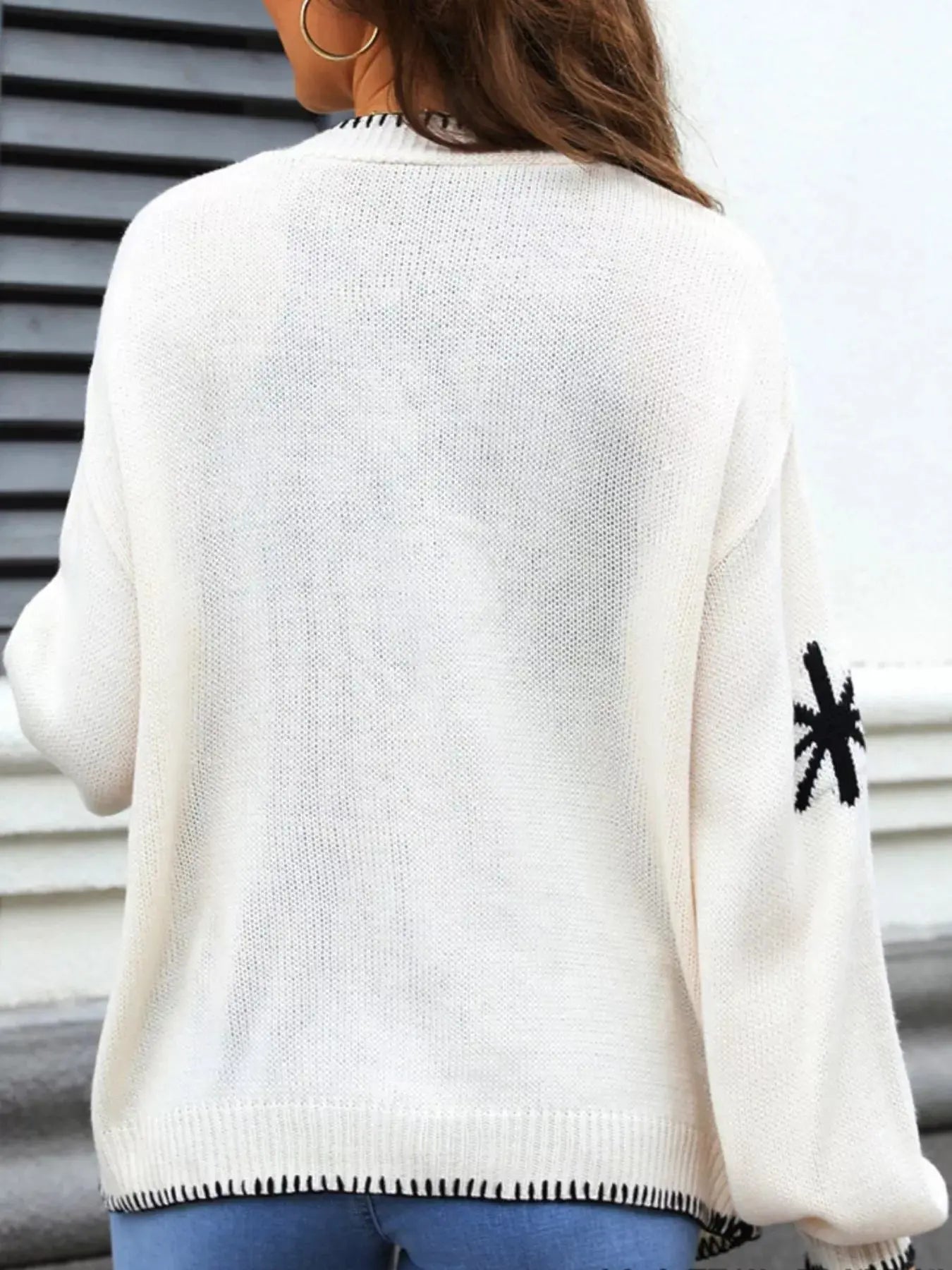 Flower Pattern Open Front Knit Cardigan Simply Love