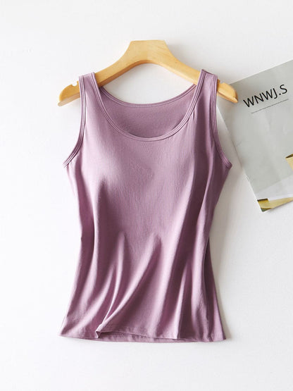 Round Neck Tank with Bra.