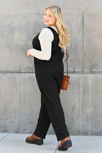 Double Take Full Size Sleeveless Straight Jumpsuit - Love Salve