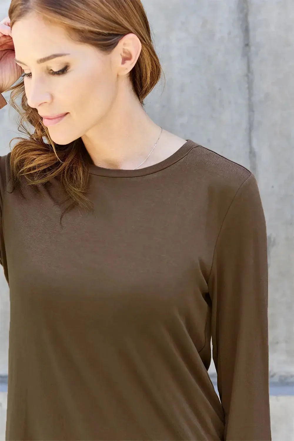 Basic Bae Full Size Round Neck Long Sleeve Top - Love Salve