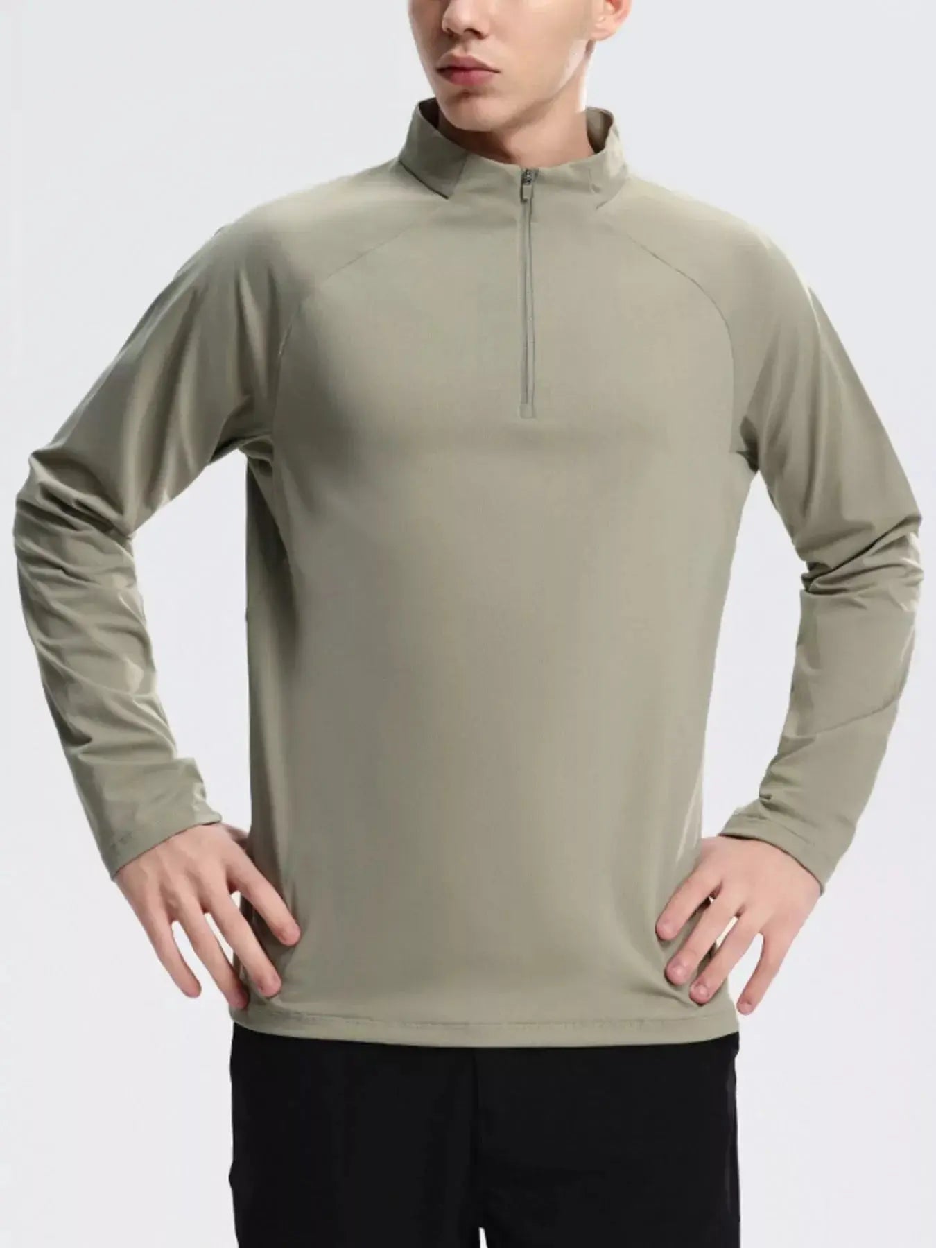 Men's Plus Size Half-Zip Long Sleeve Sweatshirt Simply Love