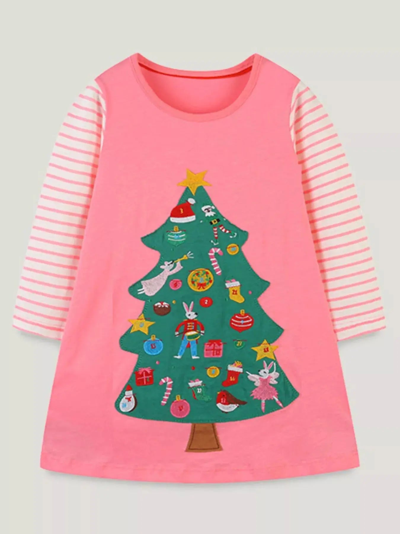 Children's Christmas Tree Long Sleeve Dress Simply Love