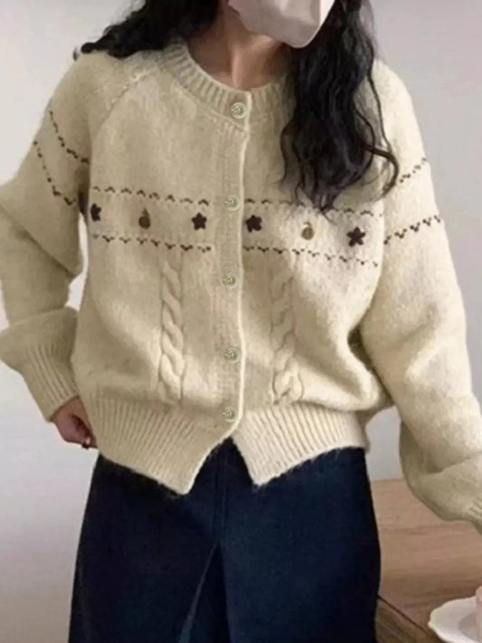 Cable Knit Button Up Cardigan Simply Love