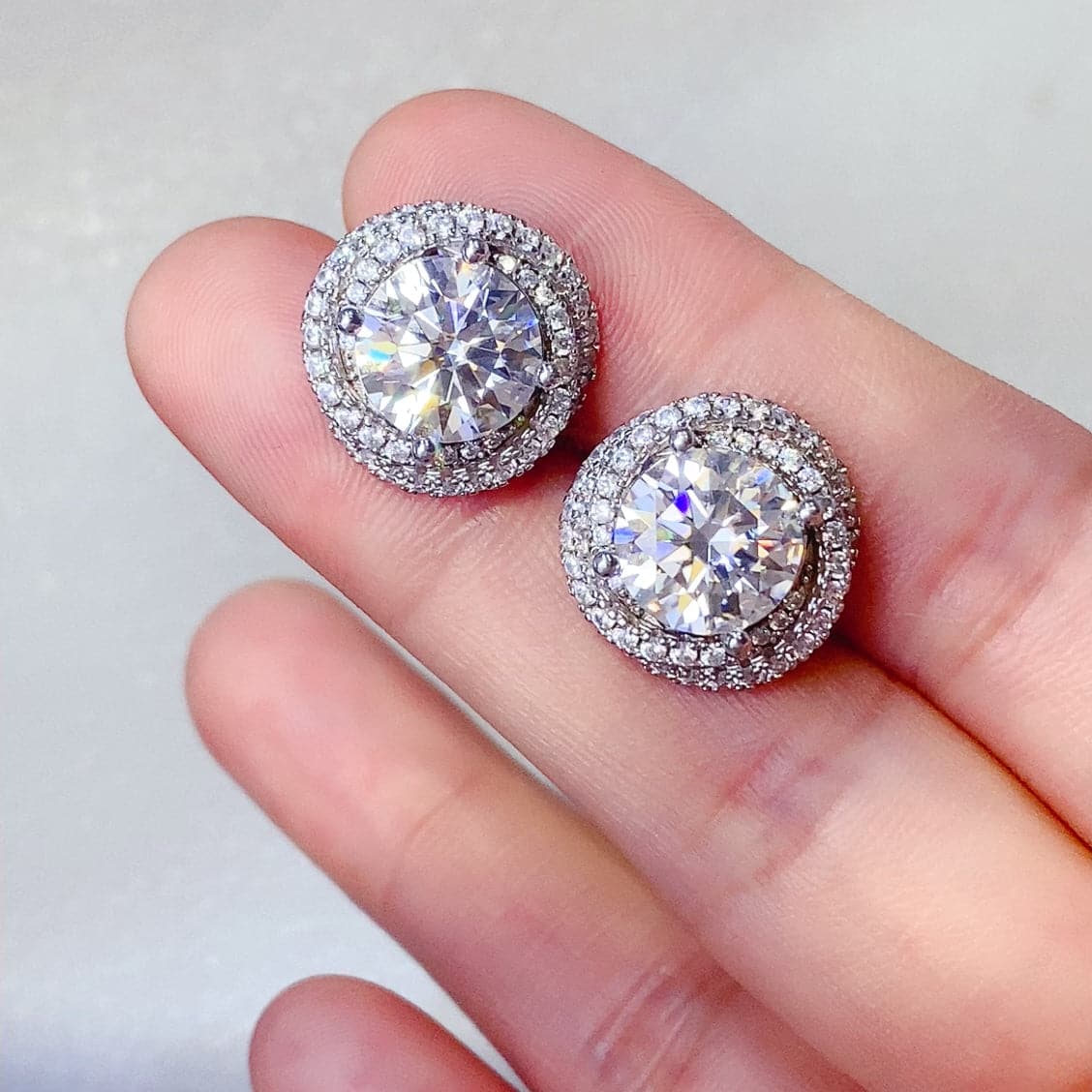 6 Carat Moissanite 925 Sterling Silver Earrings.