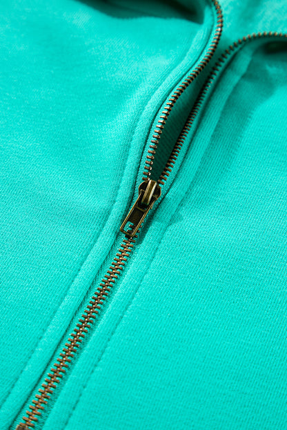 Aruba blue fleece hoodie with pockets