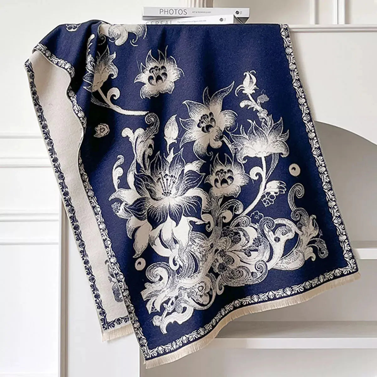 Floral Raw Hem Winter Scarf Simply Love