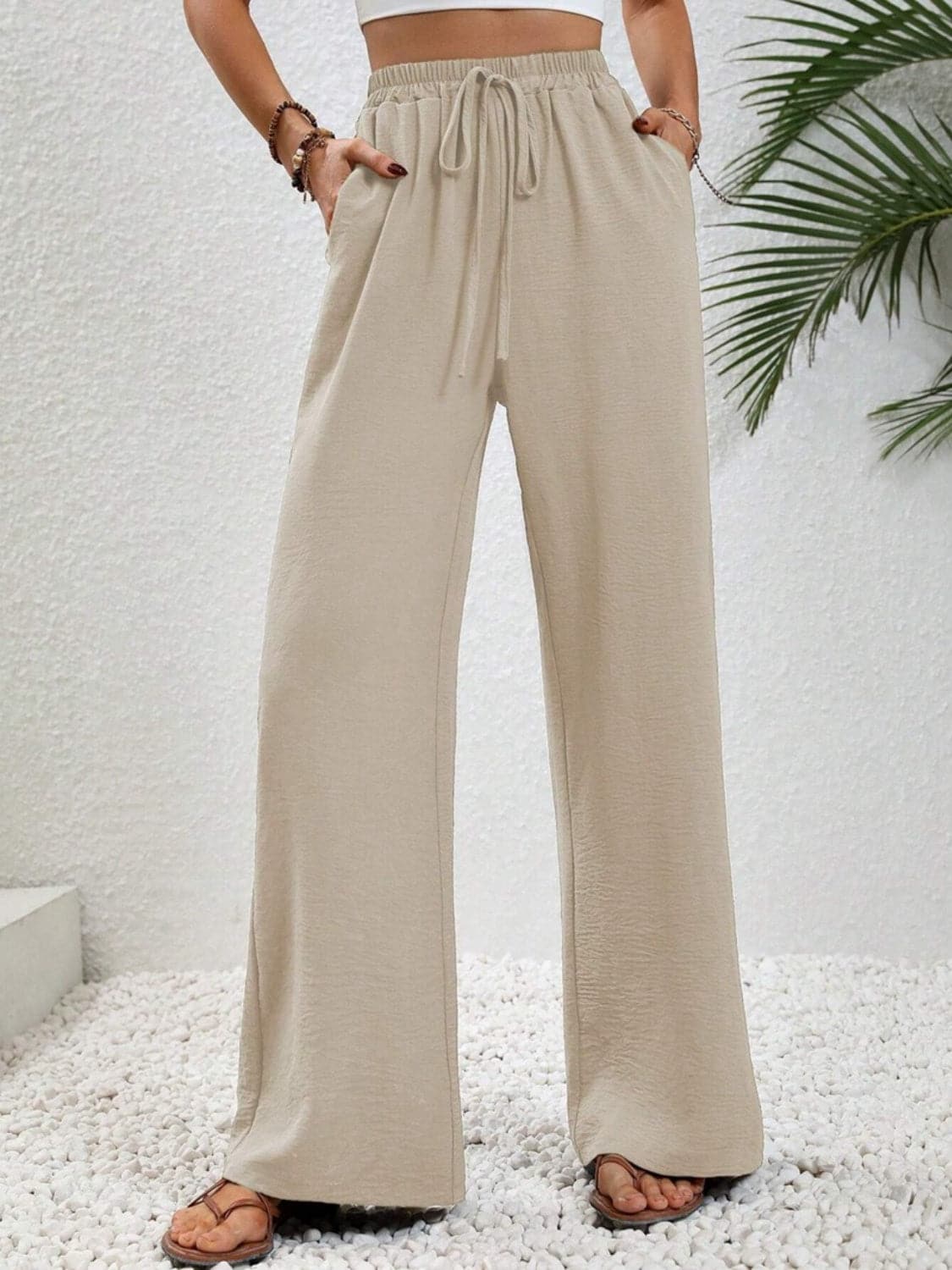 Wide Leg Drawstring Pants.