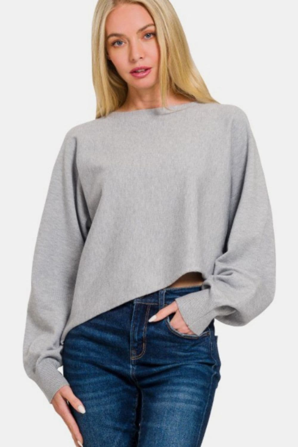 Chic Asymmetric Hem Sweater