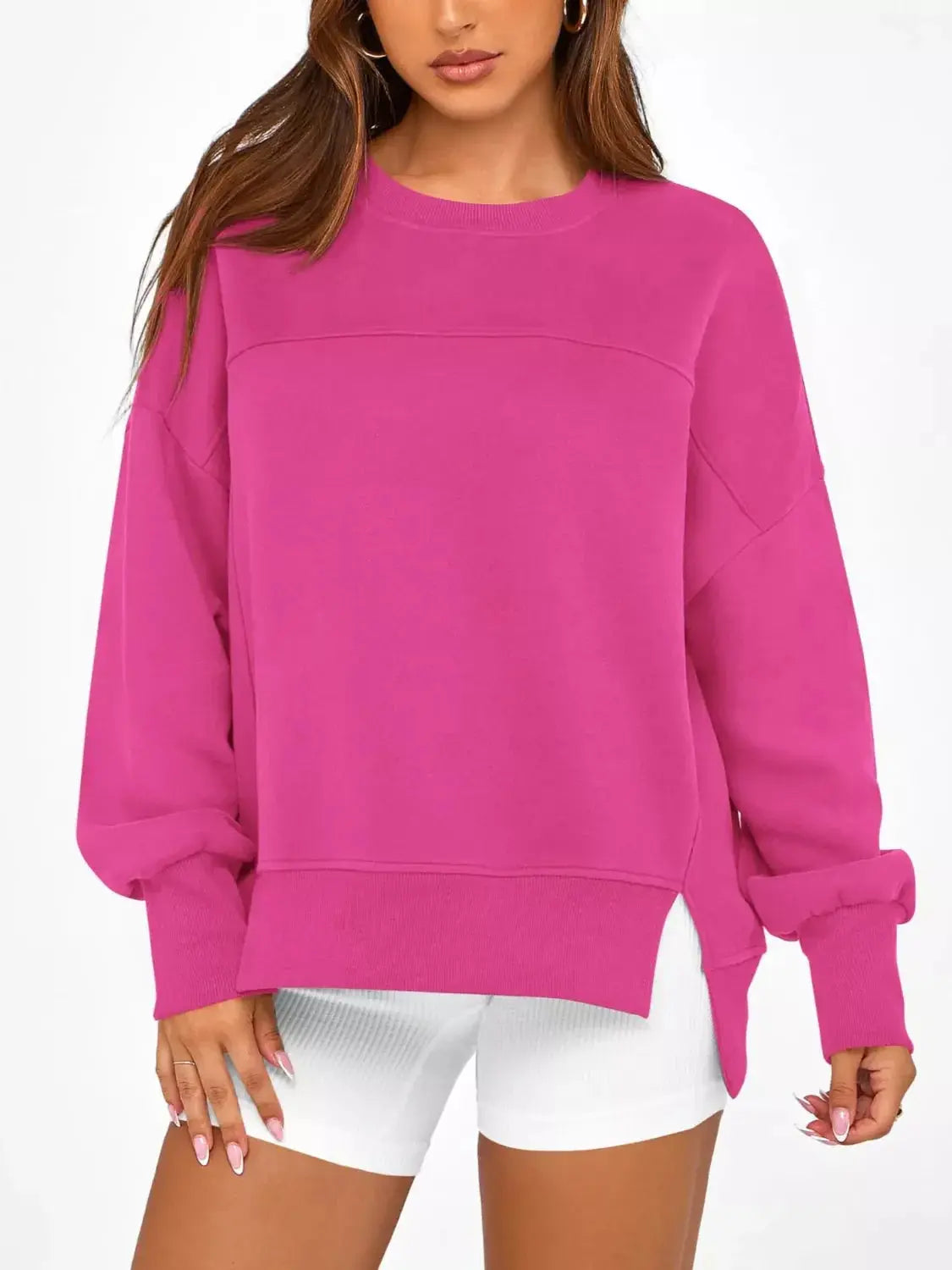 Casual Loose Side Slit Sweatshirt Simply Love