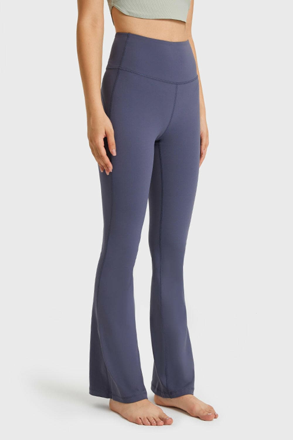 Elastic Waist Flare Yoga Pants.