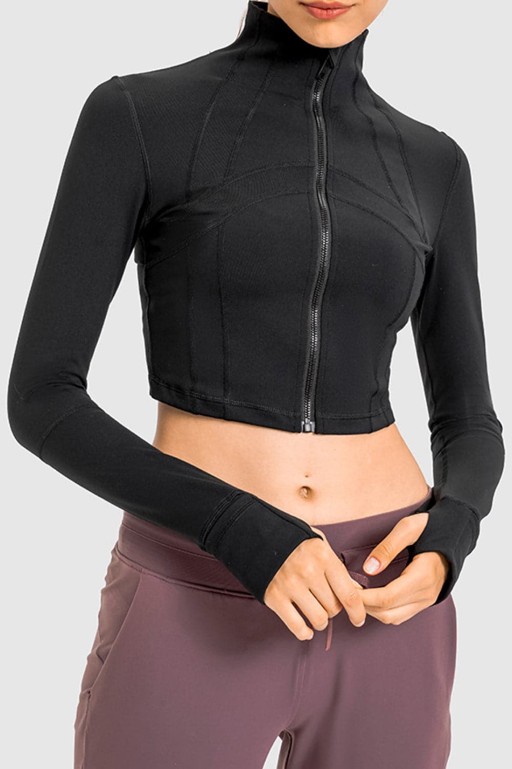 Zip Front Cropped Sports Jacket.