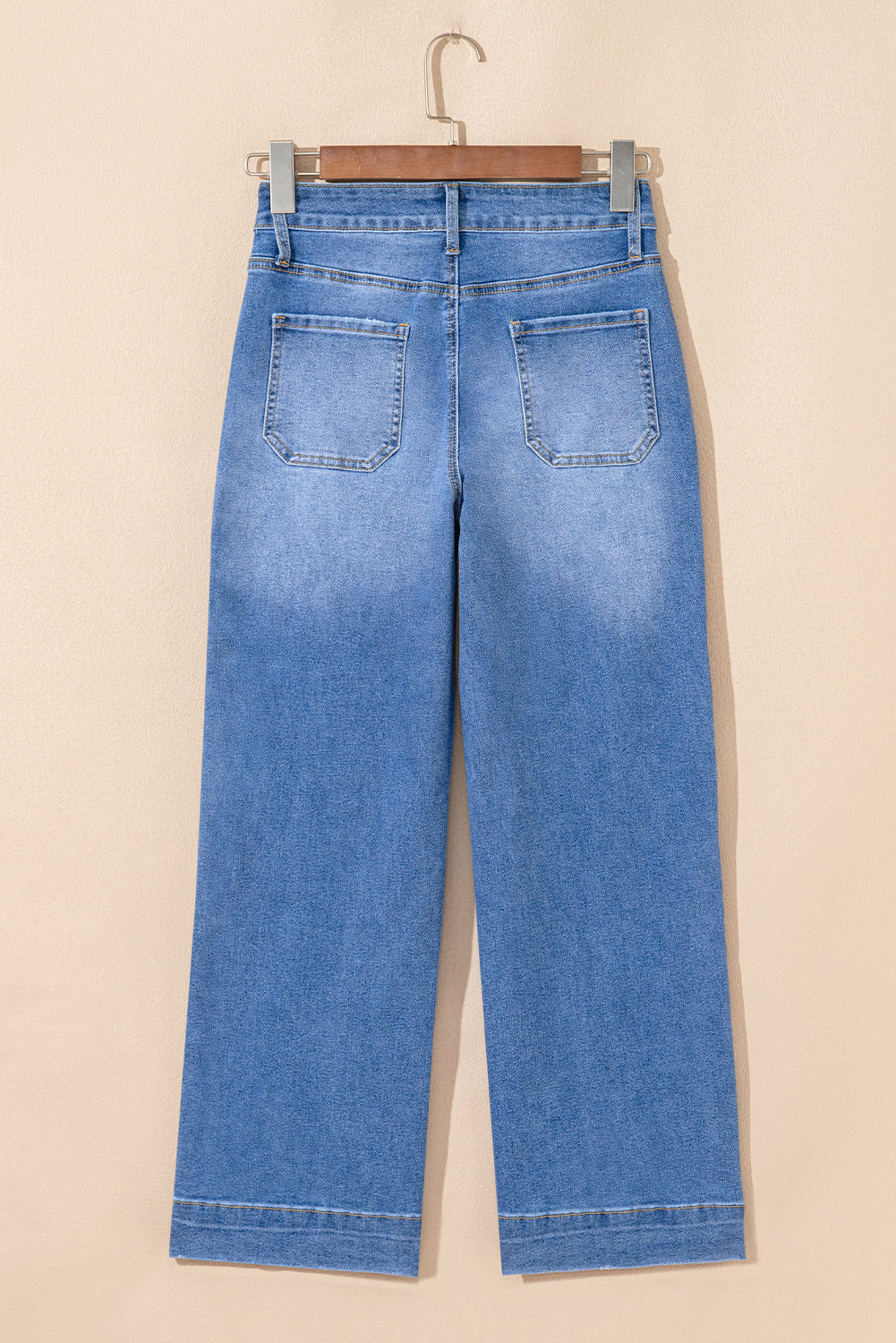 Sky Blue Cropped High Rise Wide Leg Jeans Love Salve