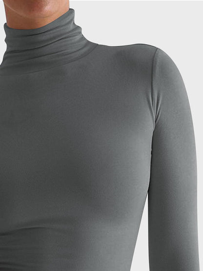 Turtleneck Long Sleeve T-Shirt.