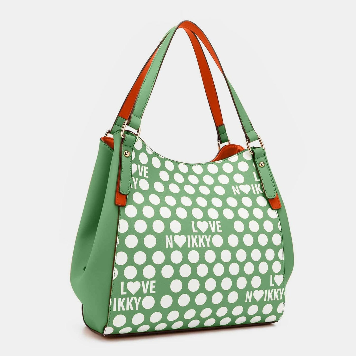 Nicole Lee USA Contrast Polka Dot Handbag.