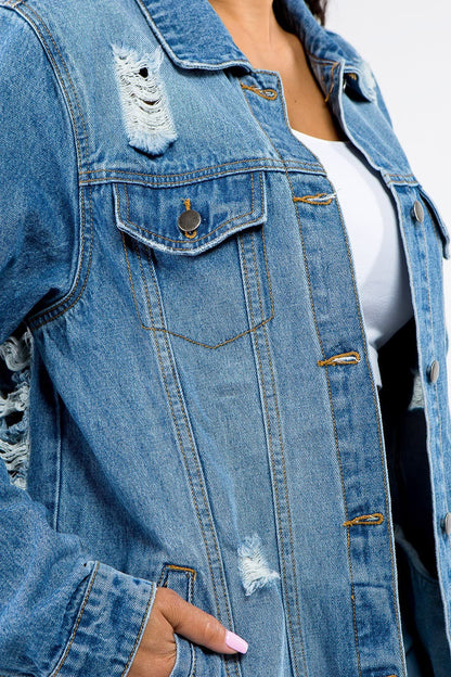 Vintage Distressed Denim Jacket