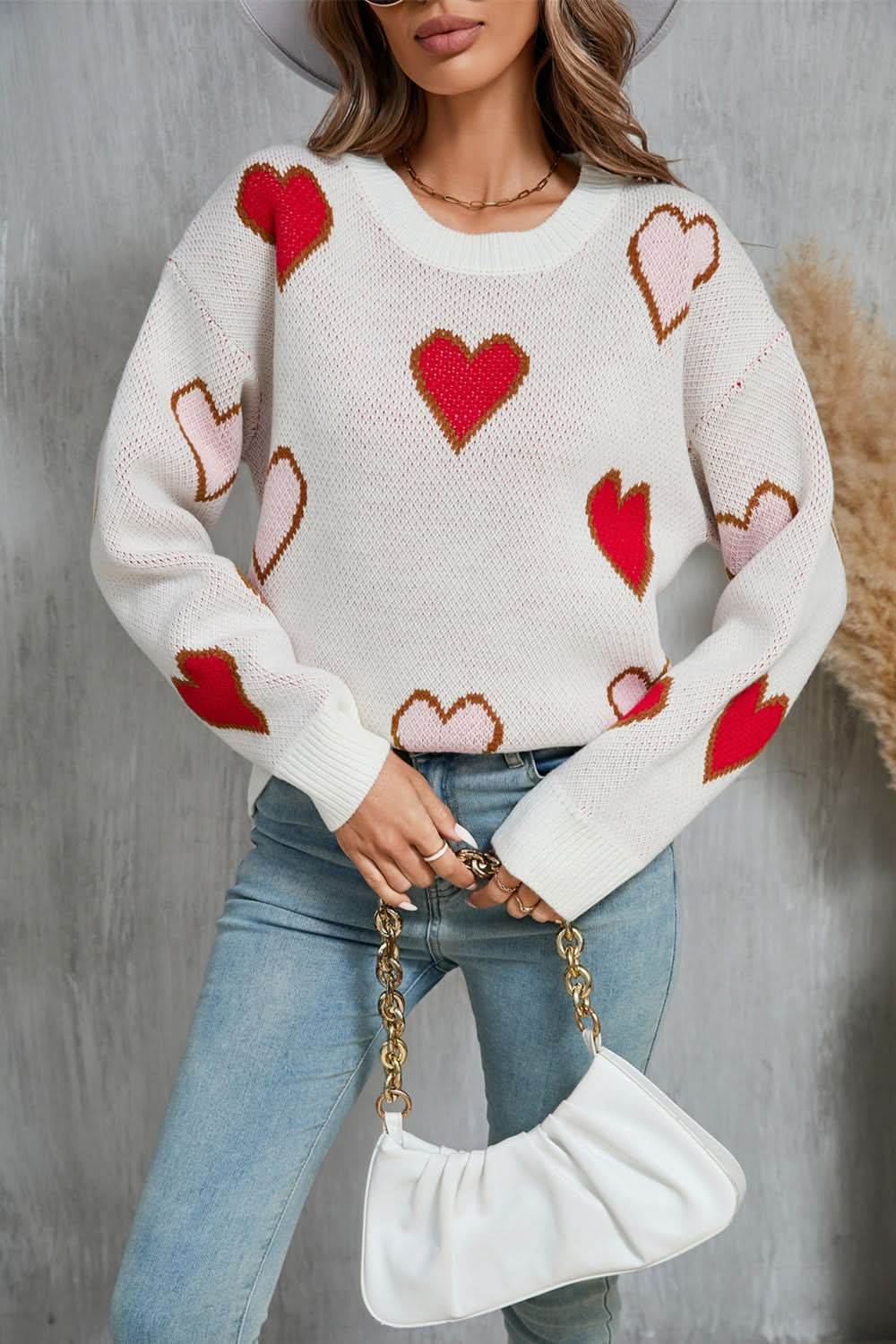 Heartfelt angel wings cozy sweater with contrast detail