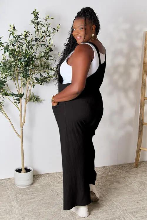 Double Take Full Size Wide Strap Overall with Pockets - Love Salve