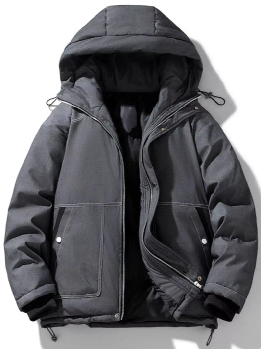 Men's Plus Size Warm Padded Hooded Puffer Jacket Simply Love