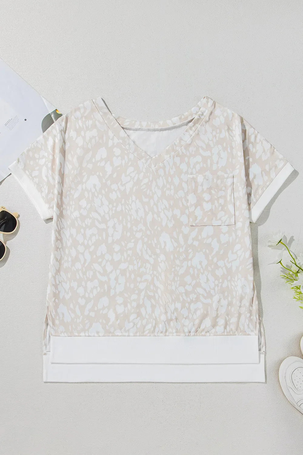 Simply Love: Leopard V-Neck T-Shirt