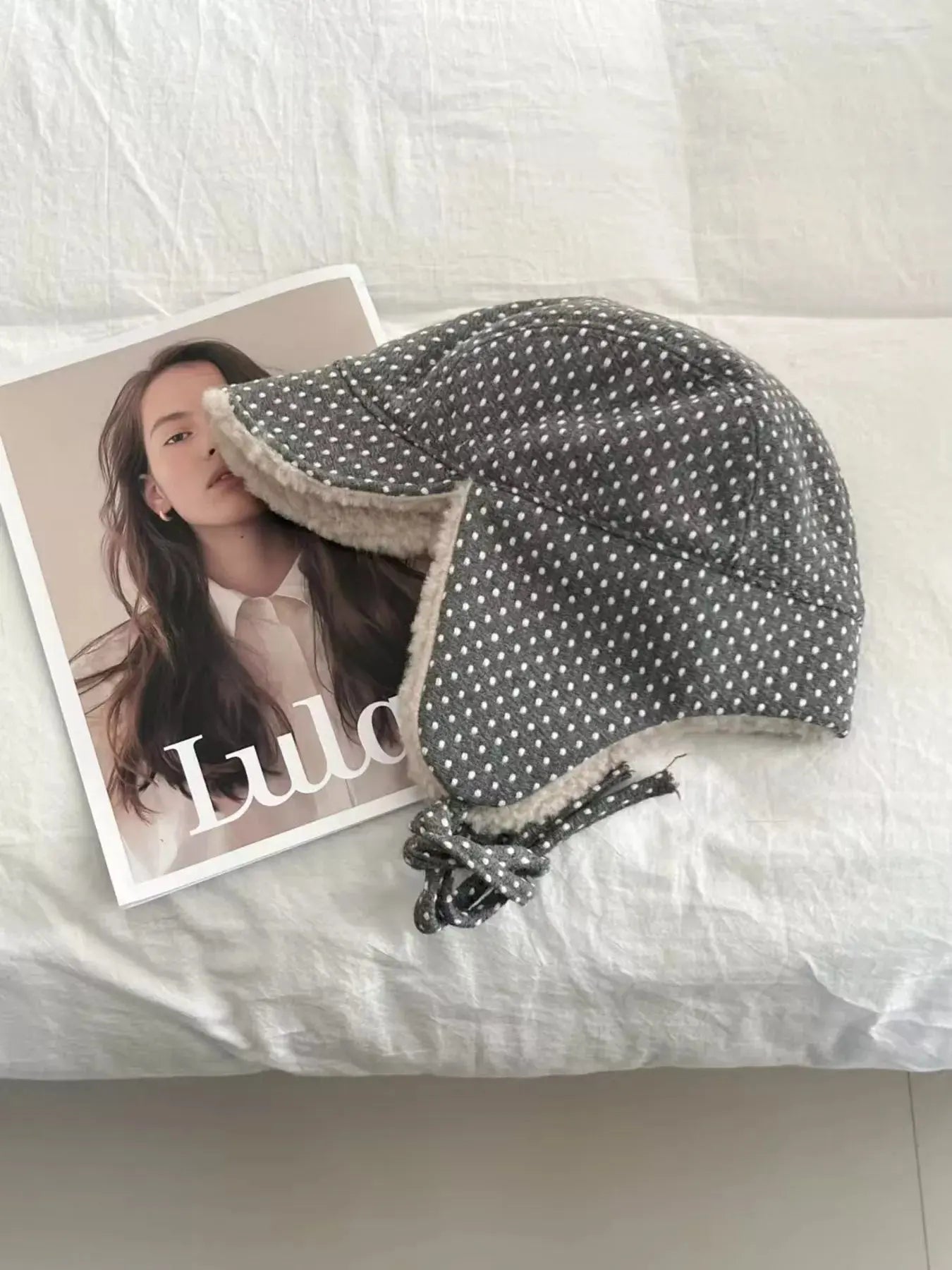 Polka Dot Fleece-Lined Hat Simply Love