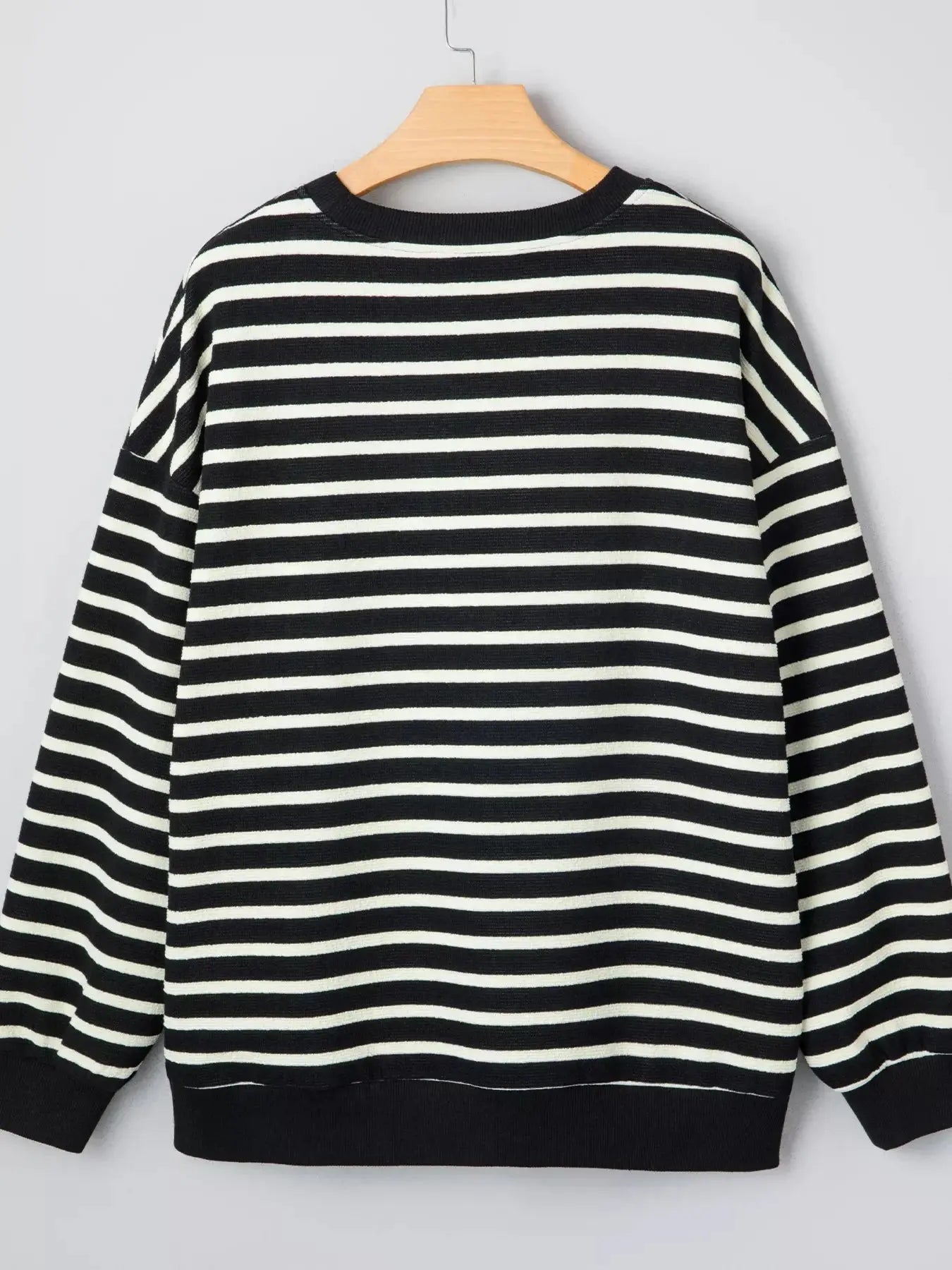 Striped Christmas Sweatshirt With Red Merry Letter Print Drop Shoulder Simply Love
