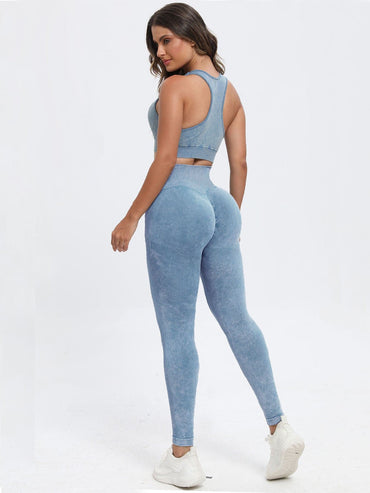 Scoop Neck Wide Strap Top and Pants Active Set.