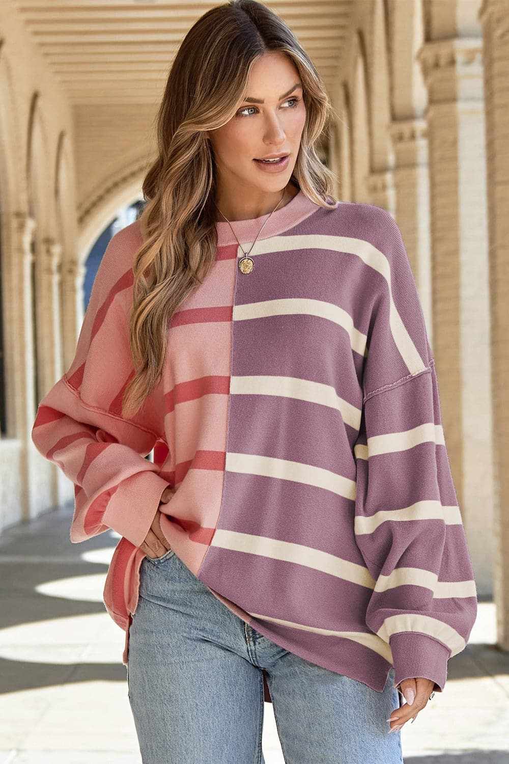 Chic striped long sleeve top - Love Salve 