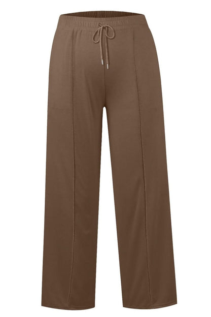 Effortlessly chic wide leg pants with drawstring waist