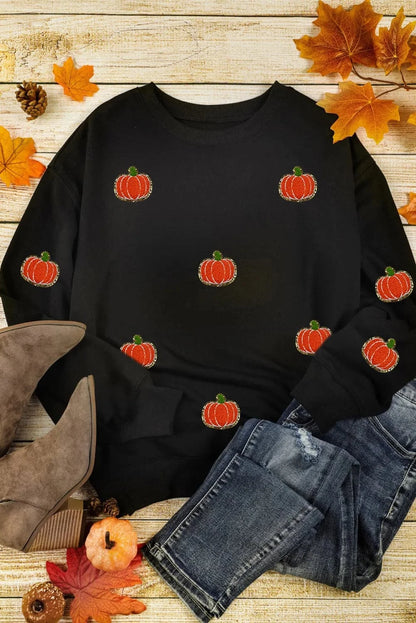 Pumpkin Round Neck Long Sleeve SweatshirtFeatures: Sequin
Sheer: Opaque
Stretch: No stretch
Material composition: 50% polyester, 50% cotton
Care instructions: Machine wash cold. Tumble dry low.
Imported


SLove Salve Pumpkin Round Neck Long Sleeve SweatshirtSweatshirts & Hoodies