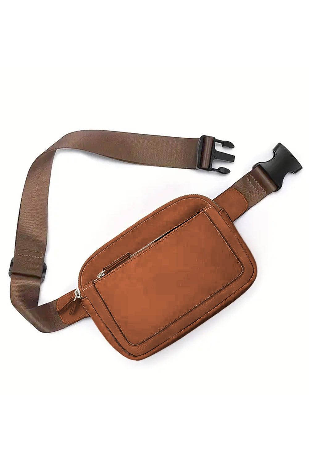 Sleek camel multi-zip crossbody bag for everyday adventures