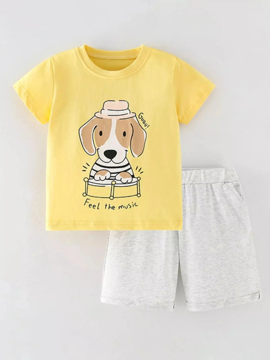 Children's Dog Graphic T-Shirt and Shorts Set Simply Love