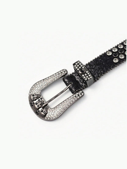 Edgy PU leather skull belt for a bold look