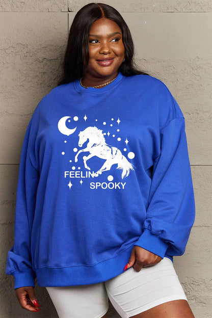 Cozy graphic drop shoulder sweatshirt for all sizes